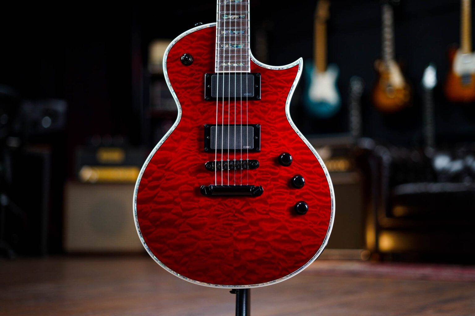 ESP LTD EC1000QM in SeeThru Black Cherry Guitar Gear Giveaway