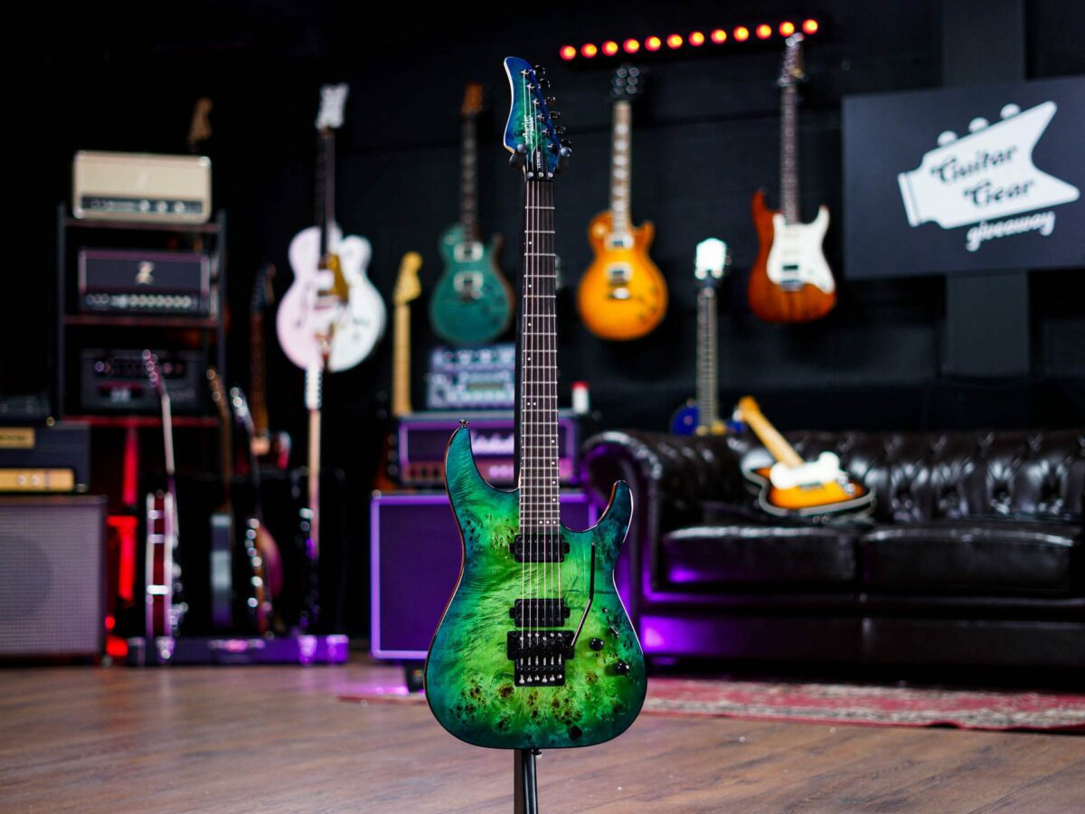 Schecter C-6 FR Pro in Aqua Burst - Image 2