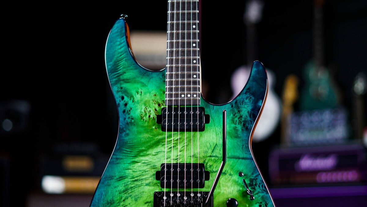 Schecter C-6 FR Pro in Aqua Burst - Image 4