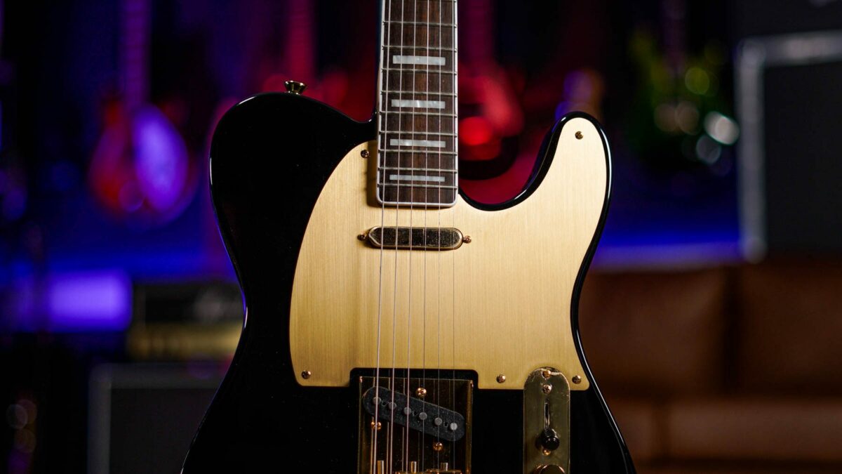 Squier 40th Anniversary Telecaster Gold Edition In Black - Image 5