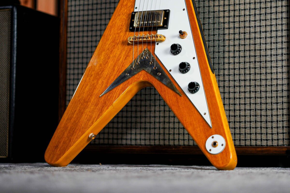 Epiphone 1958 Korina Flying V in Natural - Image 6