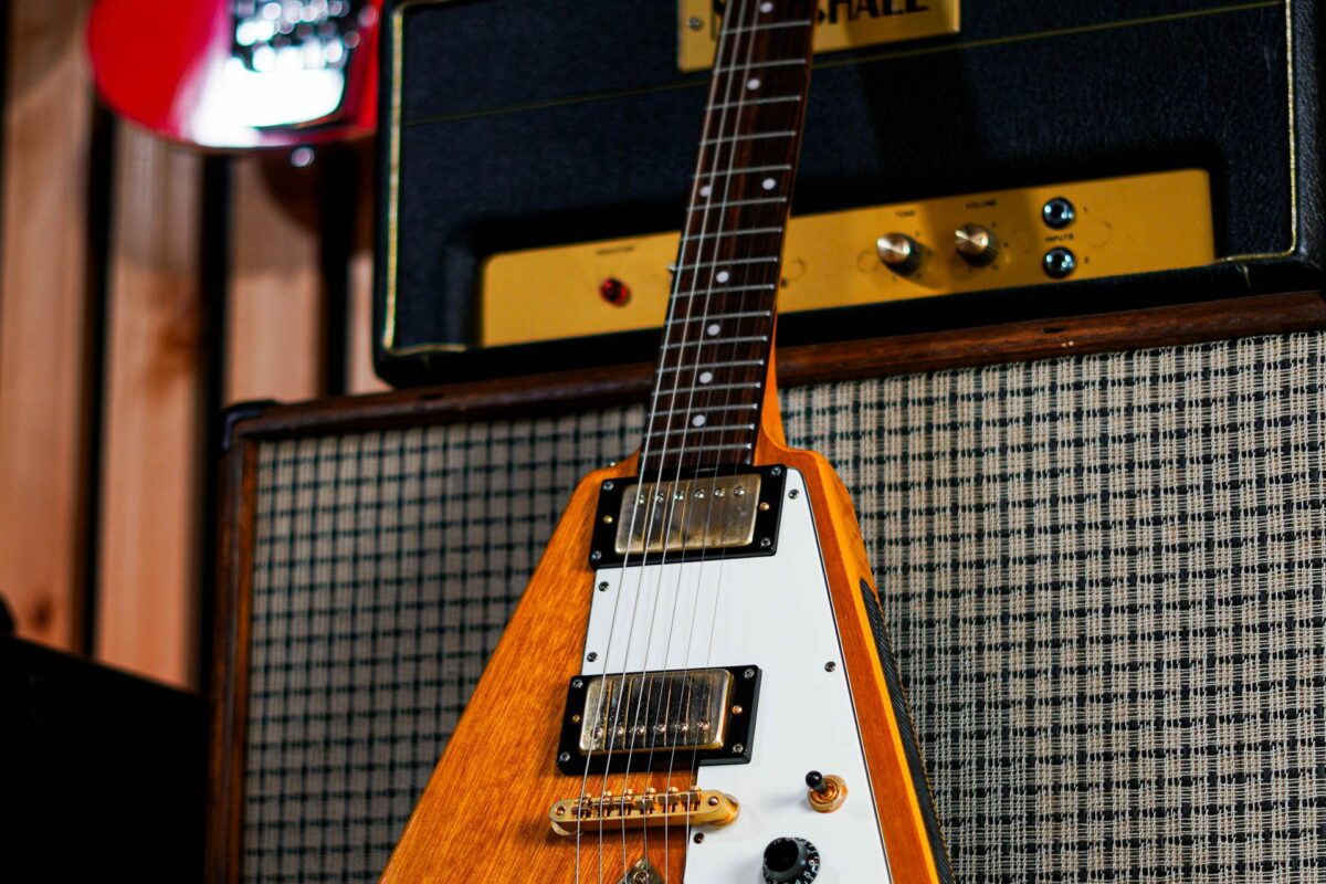 Epiphone 1958 Korina Flying V in Natural - Image 5