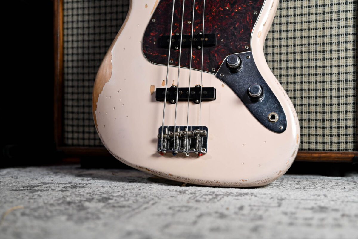 Fender Flea Signature Road Worn Jazz Bass in Shell Pink - Image 2