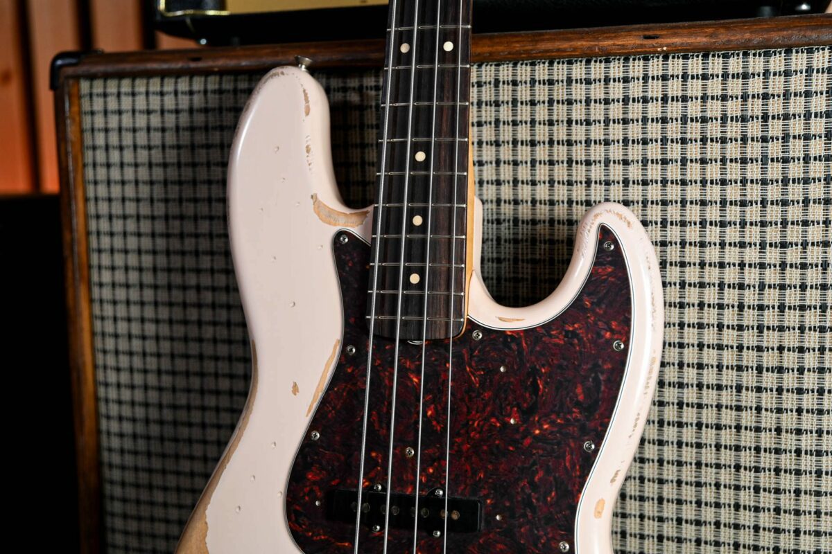 Fender Flea Signature Road Worn Jazz Bass in Shell Pink - Image 3