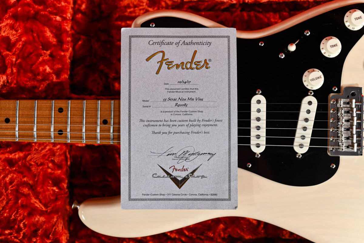 Fender Custom Shop NOS 55 Stratocaster with Roasted Maple Neck in White Blonde - Image 3