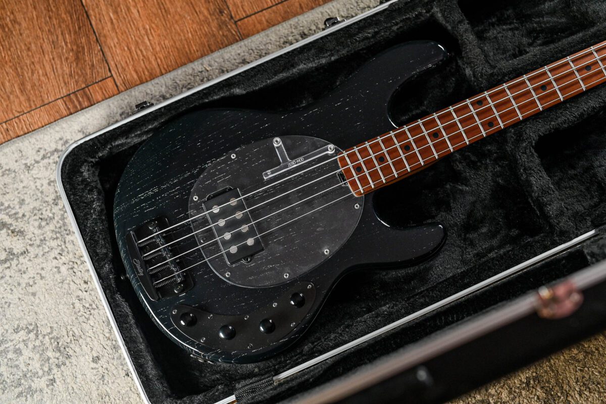 Music Man Sterling Ray 34 in Black Ashwood White Grains - Image 3