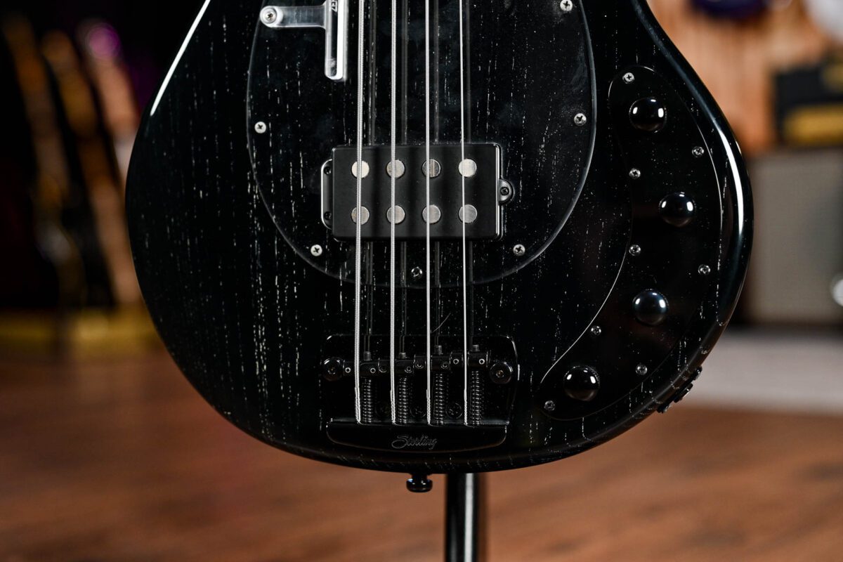 Music Man Sterling Ray 34 in Black Ashwood White Grains - Image 7