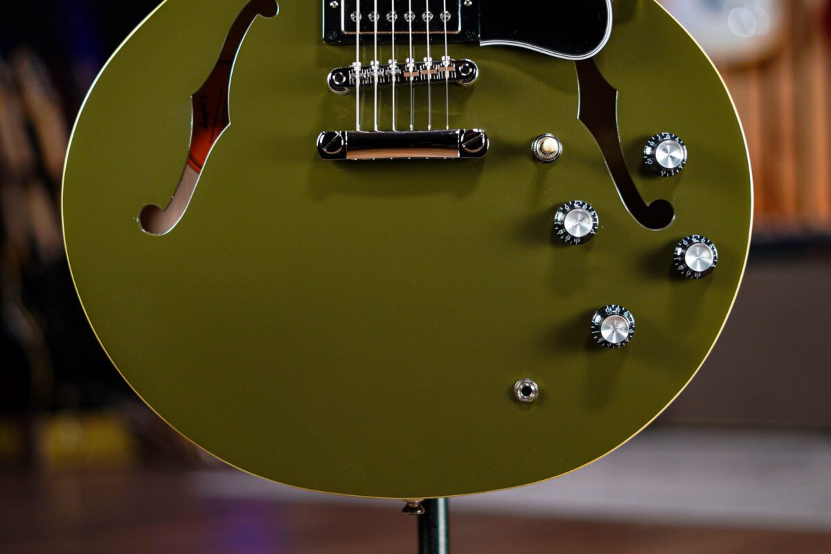 Epiphone ES-335 in Olive Drab - Image 2