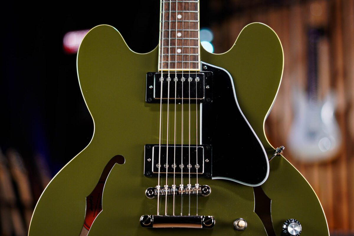 Epiphone ES-335 in Olive Drab - Image 3