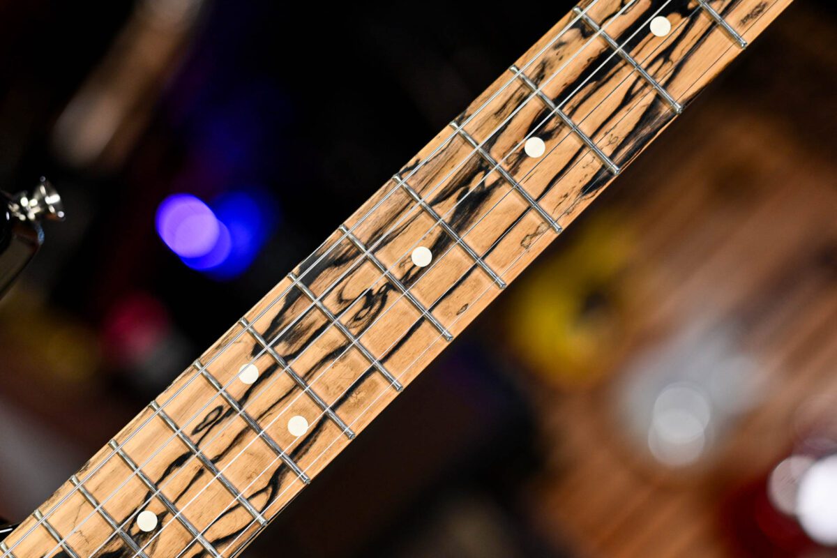 Fender American QMT Stratocaster Pale Moon in Transparent Black - Image 3