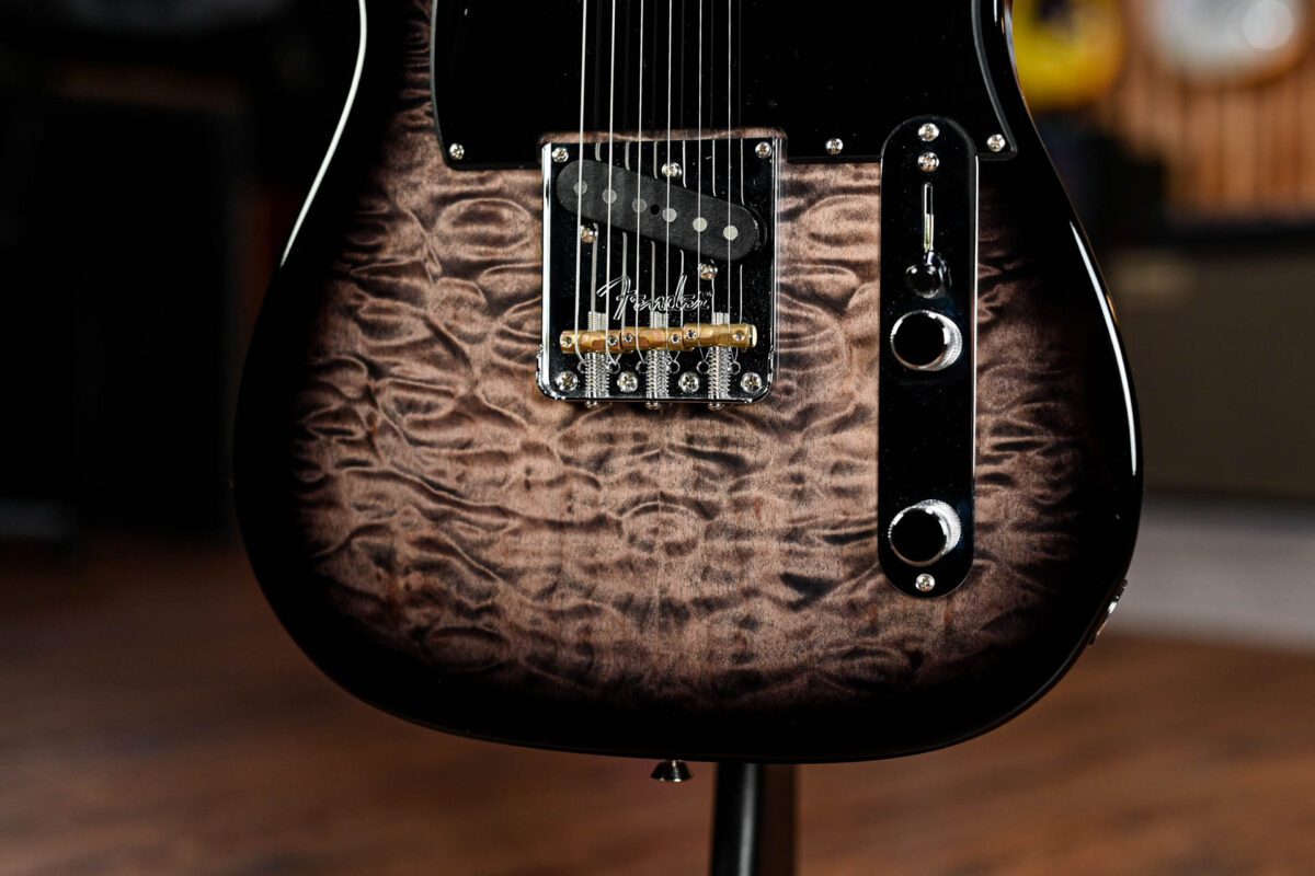 Fender American QMT Telecaster Pale Moon in Transparent Black - Image 6