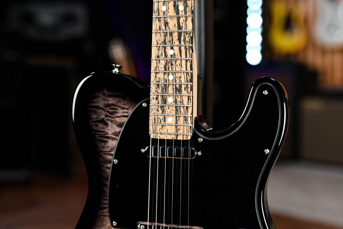 Fender American QMT Telecaster Pale Moon in Transparent Black - Image 7