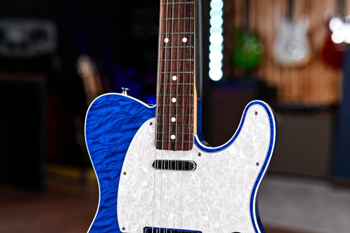 Fender MIJ LTD Edition 1960's Custom Telecaster QMT In Aquamarine - Image 4