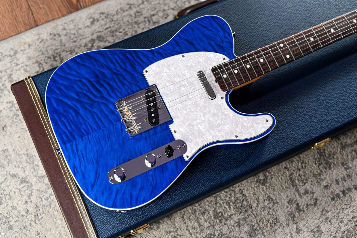 Fender MIJ LTD Edition 1960's Custom Telecaster QMT In Aquamarine - Image 9