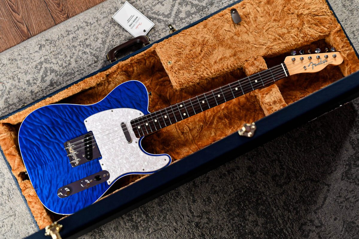 Fender MIJ LTD Edition 1960's Custom Telecaster QMT In Aquamarine - Image 2