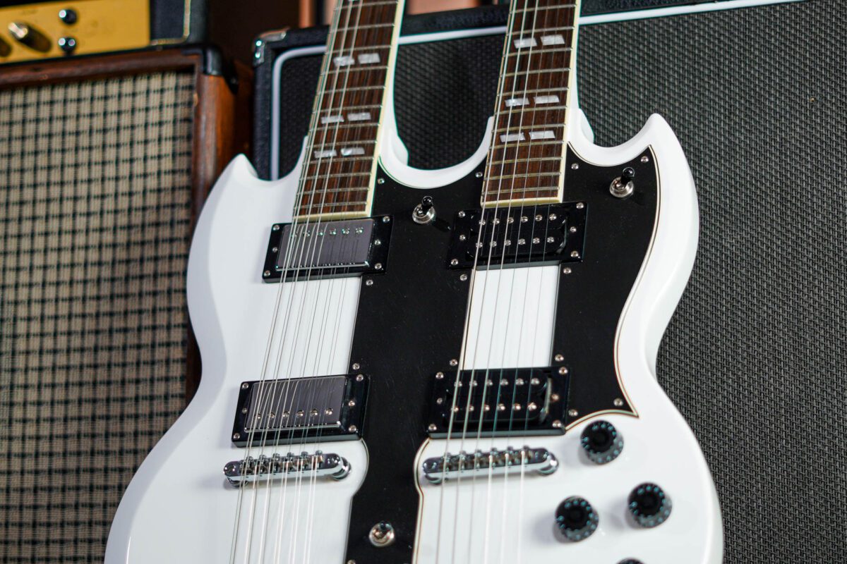 Epiphone Limited Edition G-1275 Double Neck SG in White - Image 6