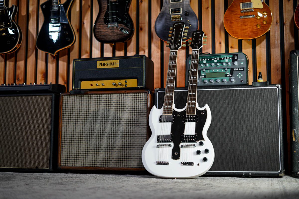 Epiphone Limited Edition G-1275 Double Neck SG in White - Image 2