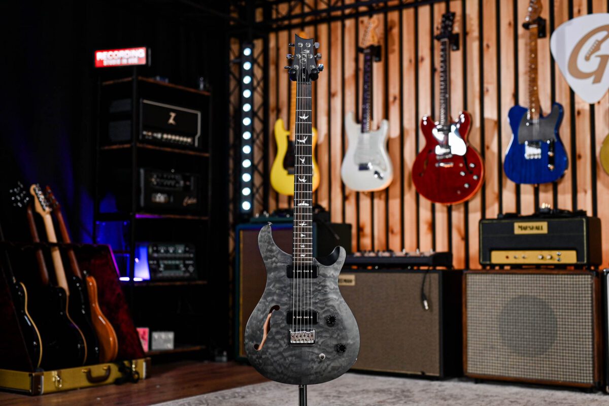 PRS SE 277 Baritone Semi-Hollow Soapbar in Grey Black - Image 2