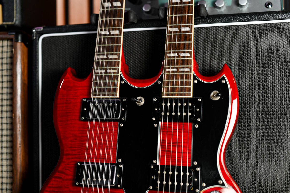 Epiphone G-1275 Double Neck SG in Cherry - Image 5