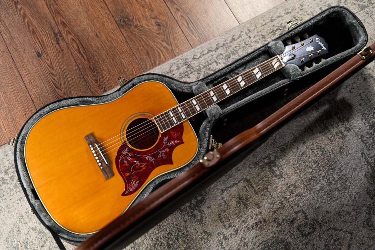 Epiphone Inspired by Gibson Hummingbird in Aged Natural Antique Gloss - Image 2