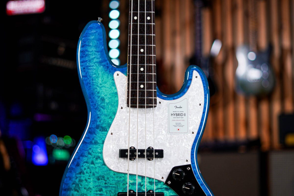 Fender Made in Japan Hybrid II Jazz Bass QMT Aquamarine - Image 4