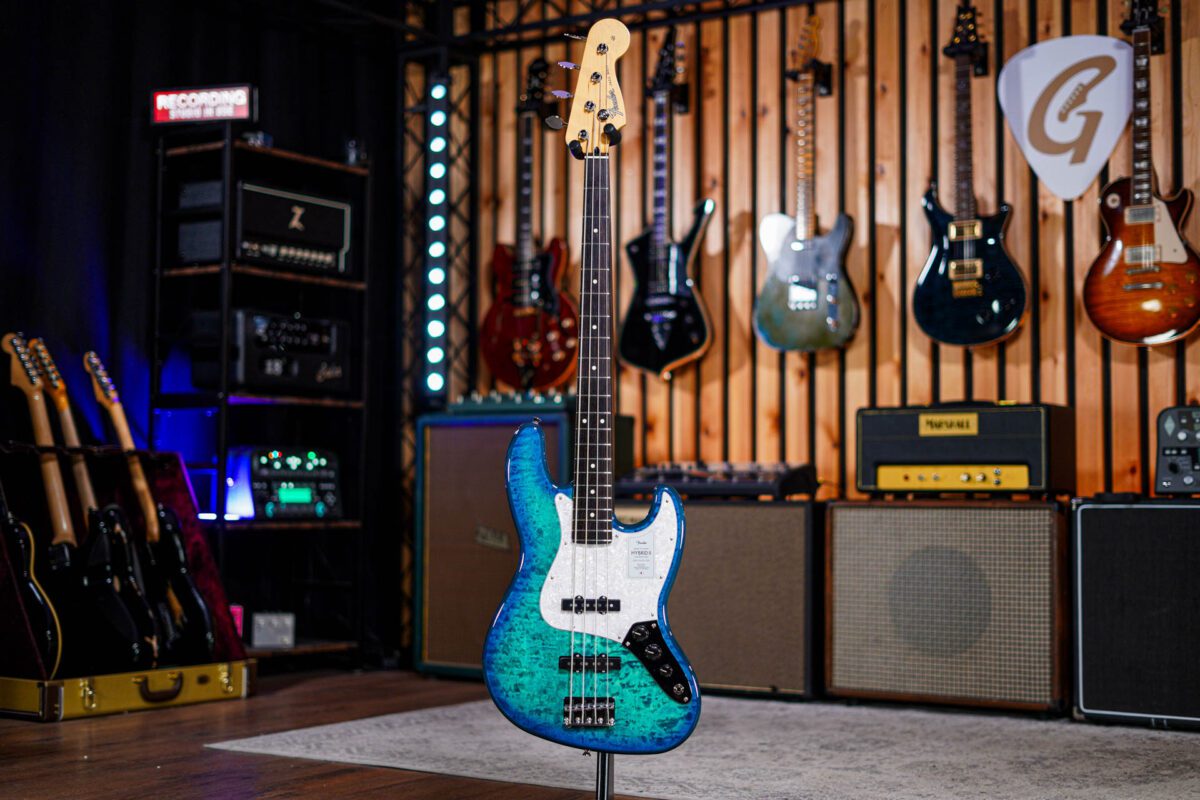 Fender Made in Japan Hybrid II Jazz Bass QMT Aquamarine - Image 2