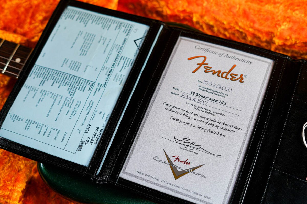 Fender Custom Shop 62 Stratocaster Relic in Mystic Pine Green - Image 3