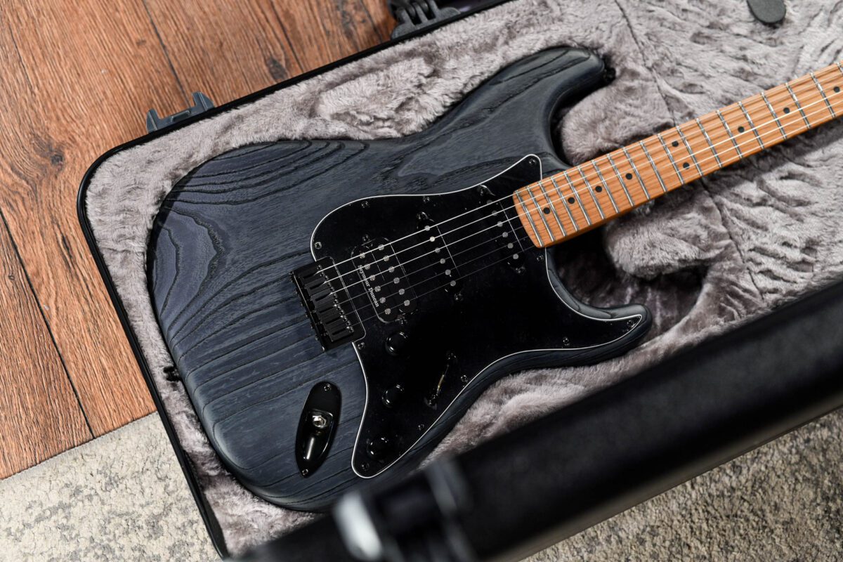 Fender Limited American Pro II Sandblasted HSS Stratocaster in Transparent Smoke - Image 2