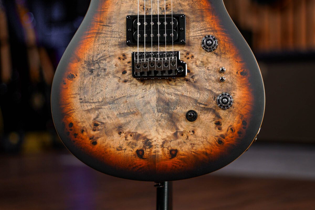 PRS SE Limited Edition Custom 24-08 Poplar Burl in Charcoal Cherry Midnight Burst - Image 3