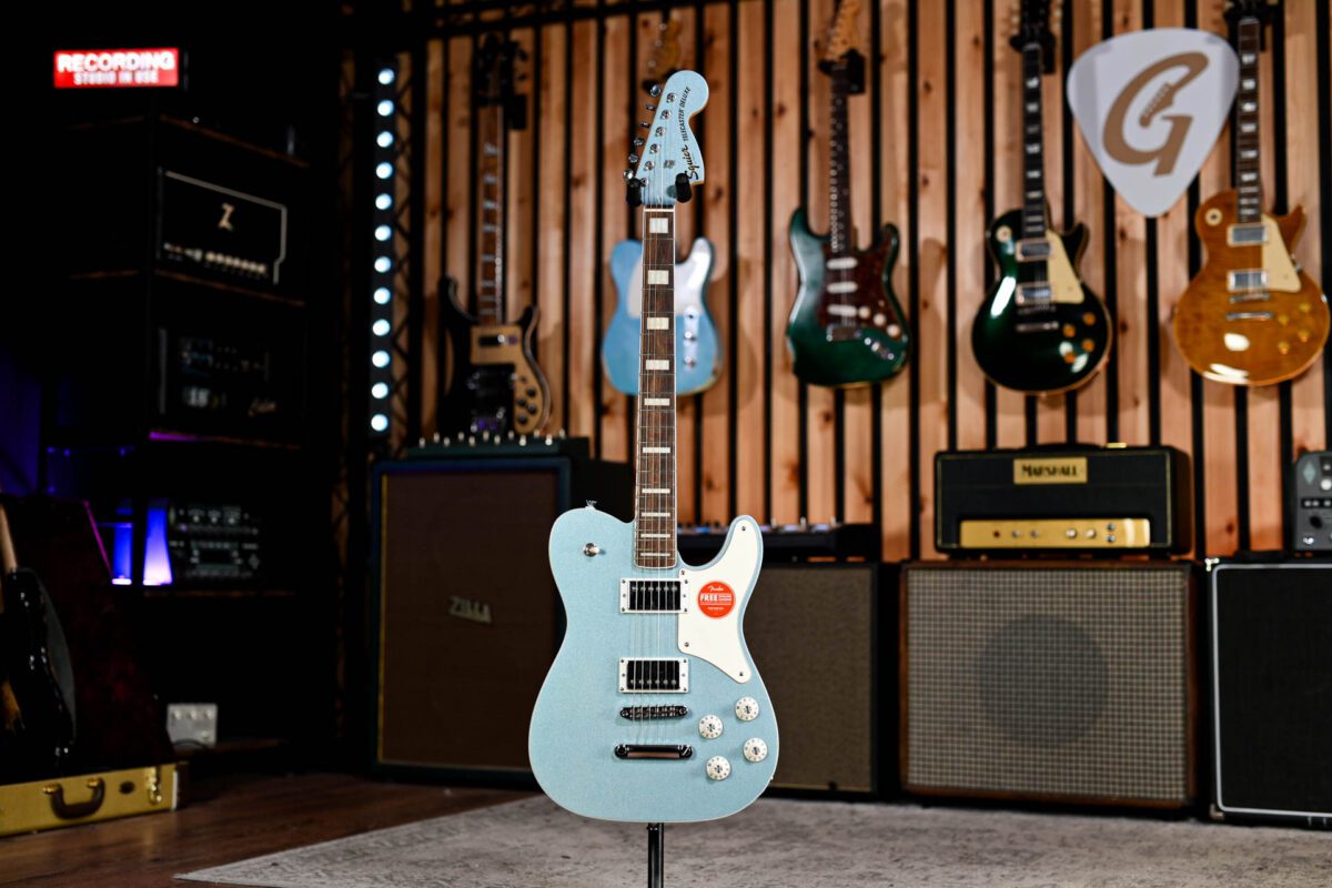 Squier Paranormal Series Troublemaker Telecaster Deluxe in Ice Blue Metallic - Image 2